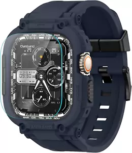 Navy Blau Apple Watch Ultra 2 Hülle mit Bumper & Displayschutz für Sport - Bild 1 von 11