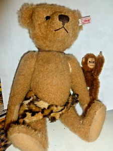 Orso in mohair Steiff "Johnny & Jocko" 035104, collezione Paradise Jungle, etichette, ritiro - Foto 1 di 13