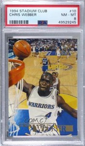 1994-95 Topps Stadium Club Through the Glass Chris Webber #10 PSA 8 HOF