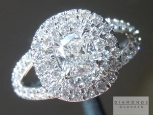 .51ct D VS2 Cushion Cut GIA Split Shank Double Halo R5817 Diamonds by Lauren - Picture 1 of 10