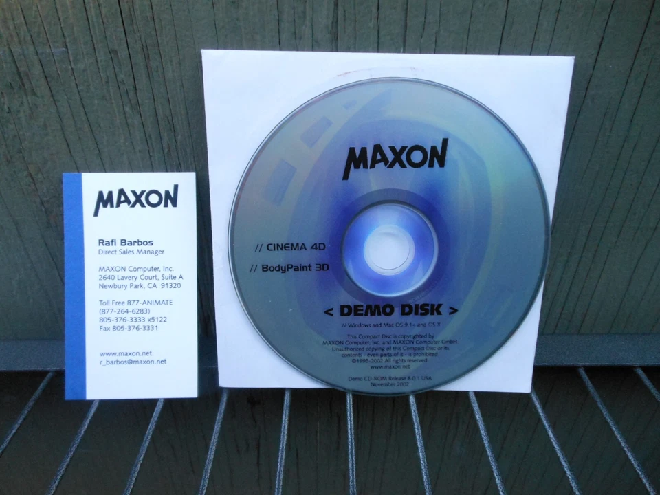Maxon Cinema 4D Studio / BodyPaint 3D CD-ROM Software RARE 2002 DEMO DISK 12D - Image 1 of 1