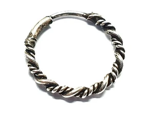 Gedrehter Draht Nasenring Creolen 8 mm 22 g (0,6 mm) 925 Silber Vintage Stil ... - Bild 1 von 16