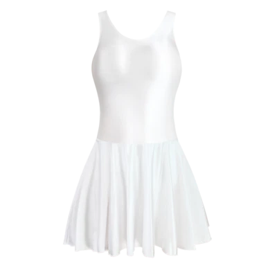 Ladies Glossy Silky One-piece Tank Dress Dance Yoga Tight Ballet Skirt Vest Top - Image 1 of 4