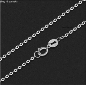 Massive reine 18K Weißgold Au750 O Kette Glieder Halskette 1,1 mm Breite 1,3-1,5 g 16-17-18 Zoll - Bild 1 von 3