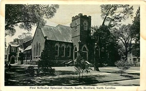 HERTFORD, NORTH CAROLINA, ERSTE M.E KIRCHE, SÜD, ALTE POSTKARTE - Bild 1 von 2