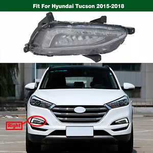 Right LED Daytime Running Light Fog Lights Lamp DRL For Hyundai Tucson 2015-2018 - Picture 1 of 9
