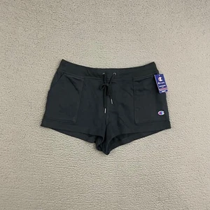 Champion Shorts Womens Large Black French Terry Sweatshorts Drawstring Lounge - Picture 1 of 8