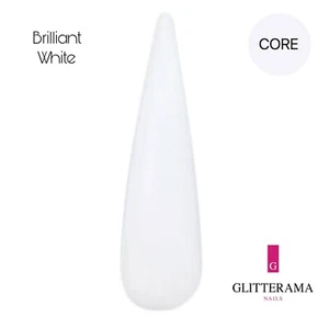 BLANCO BRILLANTE Color Acrílico Polvo Uñas Glitterama Core kit Base Manicura - Imagen 1 de 2