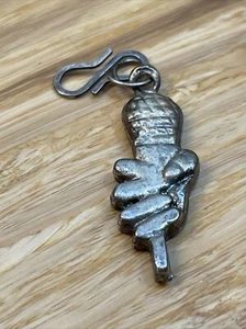 Vintage Silver Tone Hand with Microphone Pendant Singing Choir KG JD - Picture 1 of 4