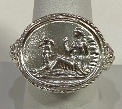 Anillo Italia Tagliamonte Plata de Ley 925 .75" x .90" Talla 9 Unisex 16g Foto 1 de 4