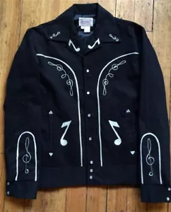 Chaqueta Gaberdine Vintage Notas Musicales Negra - Imagen 1 de 24