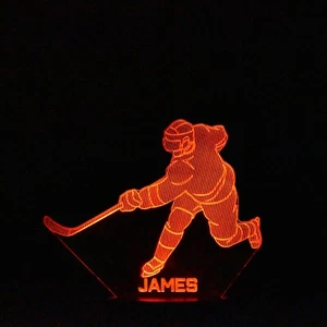 Ice Hockey Night Light | Personalised 3D Ice Hockey Player Light | Ice Hockey - Picture 1 of 13