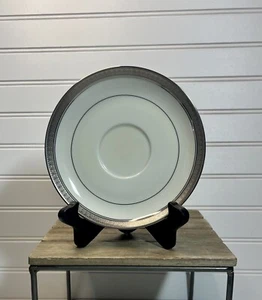 Mikasa Palatial Platinum Tea Saucer Silver Edge L3235 6” Fine China Replacement - Picture 1 of 13