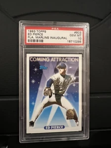 1993 Topps Ed Pierce Fla. Marlins Inaugural #803 Psa 10 1 of 1 card - Bild 1 von 2