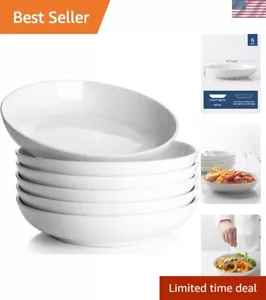 Large 30oz Porcelain Pasta & Salad Bowls - Stackable Set of 6 for Entertaining - Picture 1 of 9
