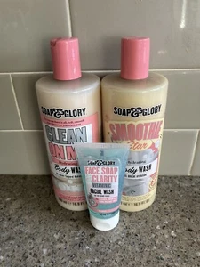 Soap & Glory Original Pink Clean On Me Smoothie Star Hydrating Body Wash Lot 3 - Picture 1 of 3