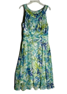 Connected Apparel Maxi Dress Size 16 Sleeveless Ruched Bodice Floral Print - Picture 1 of 9