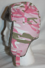 John Deere Pink Gray Camo Trapper Hat Fur Lined Ear Flaps RN #106330 Child Small