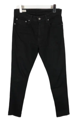 Levi's 512 Premium Big E Vaqueros Hombres W31/L32 Cremallera Cónico Fit Negro - Imagen 1 de 4