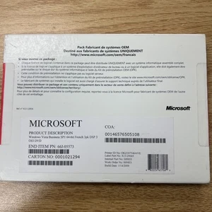 Microsoft Windows Vista Business SP1 64-Bit French OEM DVD - Picture 1 of 5
