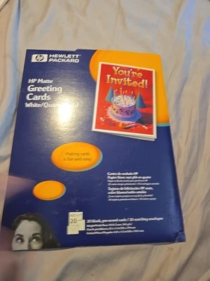 Hewlett Packard HP Matte Greeting Cards 20 Blank Pre-Scored Cards 20 Envelopes  - Image 1 of 3