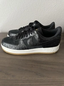 Nike Air Force 1 Low '07 LX Black Ostrich DZ2708-002 Women Size 13 / Men Sz 11.5 - Picture 1 of 7