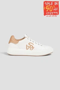 RRP €410 STUART WEITZMAN Leather Sneakers US7 UK4 EU37 Logo Made in Italy - Picture 1 of 9