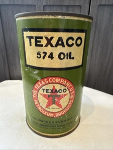 RARO Latta Olio Motore Texaco 574 Originale Port Arthur Prima Edizione Vintage 1° Edizione - Foto 1 di 6