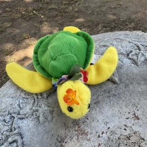 Sea Turtle Baby Hawaiian Collectibles Plush Aukai Flowers 8” - Picture 1 of 5