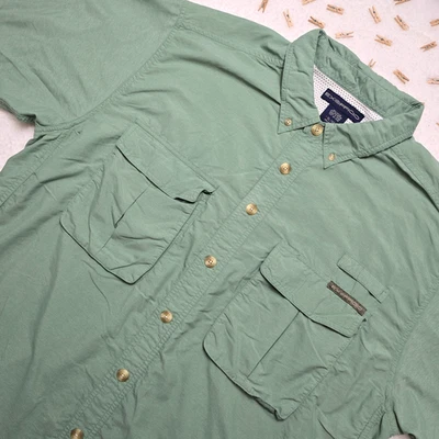 ExOfficio Adventure Fishing Vented Shirt XL Green Short Sleeve Outdoor Travel - Image 1 of 4