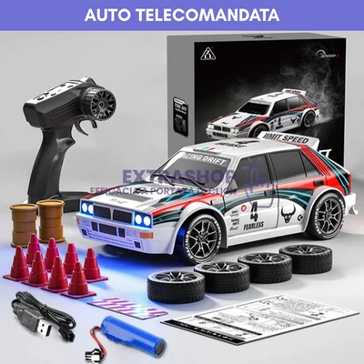 Auto Telecomandata RC 1/24Lancia Delta Integrale 4WD Drift LED Ruote Extra Set - Immagine 1 di 4