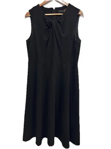 Donna Karan Black Label Midikleid 14 Schurwolle Knoten V-Ausschnitt Akzent Events - Bild 1 von 14