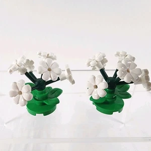 Lego MOC RECONSTRUIR Ciudad Amigos Plantas Arbusto Arbusto Flor Hojas Lote De 2 Blanco - Imagen 1 de 4