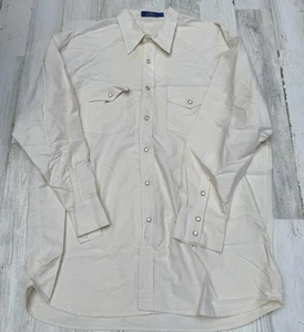 Pendleton Shirt Mens Large Tan Beige Western Wear Pearl Snap USA - Picture 1 of 8