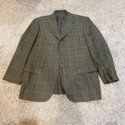 Blazer Corneliani Para Hombres 50 Italia Cuadros Seda Lana Lino Abrigo Deportivo Chaqueta Foto 1 de 4