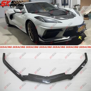 Fits Chevrolet Corvette C8 20+ Dry Twill Carbon Fiber Front Bumper Lip Body Kits - Picture 1 of 15