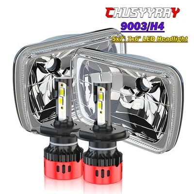Pair 5x7'' 7x6" LED Headlights DRL For Ford F650 F750 F250/350/450 Super Duty - Image 1 of 4
