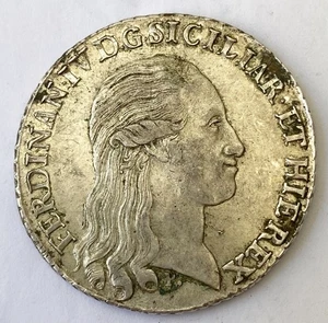 HN Napoli Ferdinando IV di Borbone 1795 piastra Ag SPL NC Gig#60  r341 - Picture 1 of 2