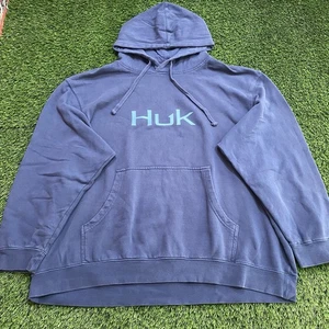 Huk Performance Fishing Men’s 3XL Navy Blue Pullover Hoodie Sweatshirt Outdoors - Picture 1 of 16