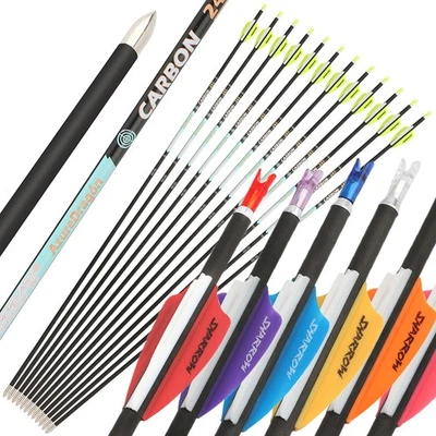 32" Pure Carbon Arrows 24T SP300-1000 ID4.2mm Recurve Bow Hunting Shooting .001" - Image 1 of 4