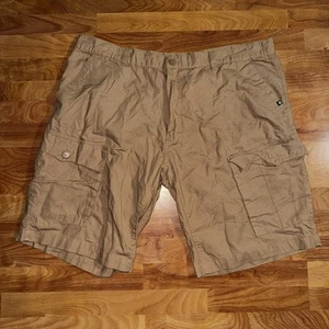 Rocawear Cargo Shorts VTG Sz 48 Baggy Tan Wide Leg Loose Hip Hop Square 90s Y2K - Picture 1 of 17