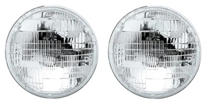 Pair 7" Sealed Beam 12V Halogen Glass Headlights For Ford - Picture 1 of 6
