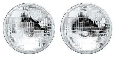 Pair 7" Sealed Beam 12V Halogen Glass Headlights For Ford - Image 1 of 4