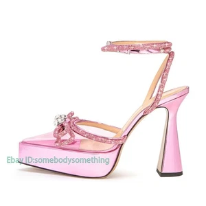 Nuevas sandalias de tacón alto con diamantes de imitación con dedos en punta para mujer - Imagen 1 de 28