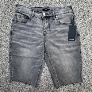NWT True Religion Ricky Shorts Mens 30 Raw hem 11" Inseam Gray Silver Wash - Picture 1 of 7