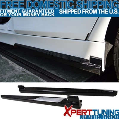 Fits 12-18 BMW 3 Series F30 F31 IKON Style 2PCS Side Skirts Carbon Fiber - CF - Imagem 1 de 4