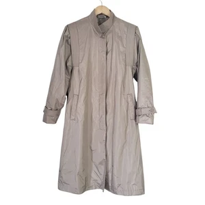 Vintage British Mist Damen beige Trenchcoat Größe 12 mit Gürtel zeitlos klassisch - Bild 1 von 5