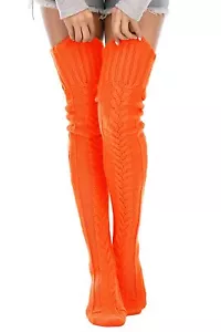Women's Cable Knit Thigh High Socks Winter Boot Stockings Extra Long Over Kne... - Picture 1 of 5