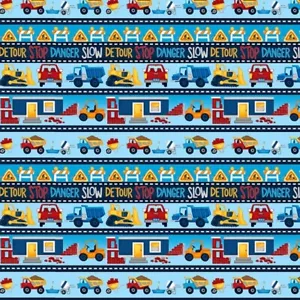 BTHY Gru Sotto Costruzione Camion Attrezzi Strisce Tessuto Cotone da Mezza Carda STE - Foto 1 di 2
