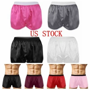 Hombres Lencería Sissy Suave Satén Boxer Calzoncillos Pijamas Pantalones Cortos Parte Interior de Playa - Imagen 1 de 80